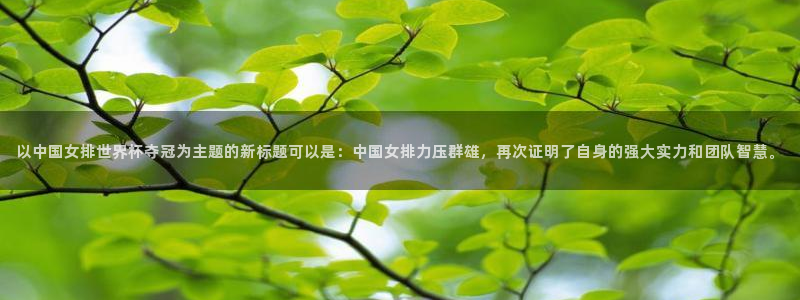 世界杯欧洲预选赛：以中国女排世界杯夺冠为主题的新标题可以是：中国女排力压群雄，再次证明了自身的强大实力和团队智慧。